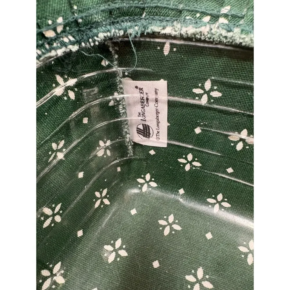 Vtg Longaberger Rectangular Cracker Woven Basket- 1991 Heritage Green Liner